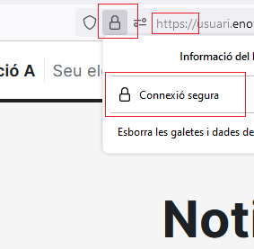 browser bar with the padlock and https