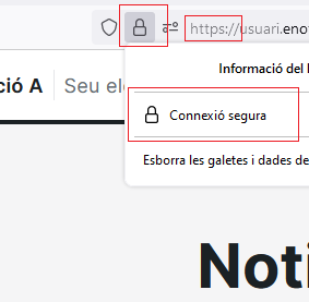 browser bar with padlock and https