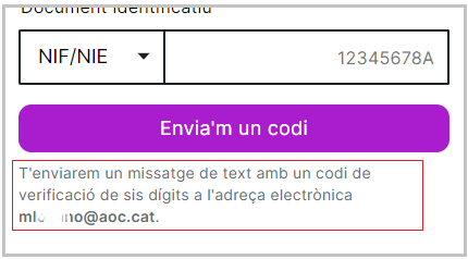 Avis concernant l'envoi de code à une adresse spécifique.png